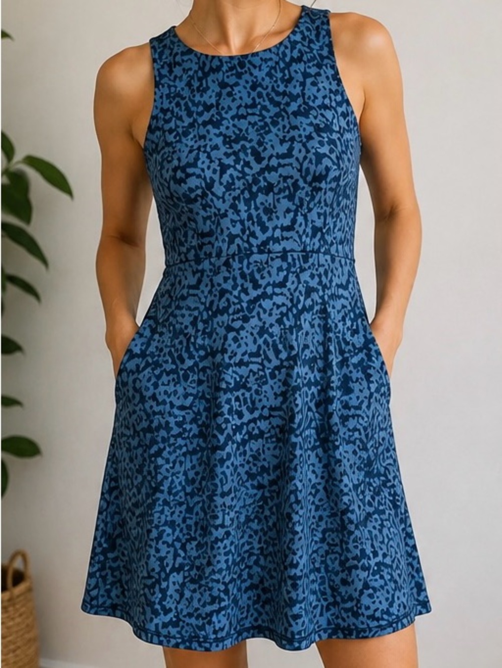 prAna Jewel Lake Dress XS Blue Sleeveless Fit & Flare Outdoor Travel